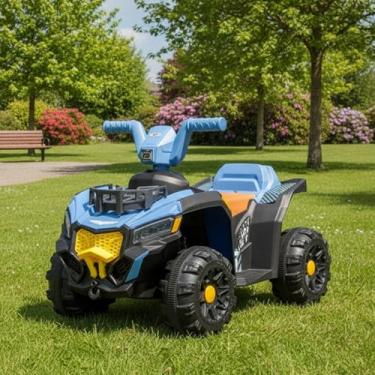 Imagem de Quadriciclo Elétrico Infantil 6V Azul, com Rodas Texturizadas e Design Anatômico, Som e Luzes, Para Crianças 3 a 6 Anos