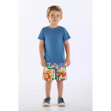 Imagem de Conjunto Infantil Camiseta e Bermuda Up Baby, Azul, 1