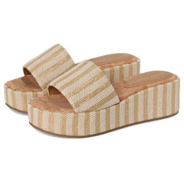 Imagem de Marc Fisher LTD Sandália feminina Daylin Wedge, Listrado natural claro multi, 40