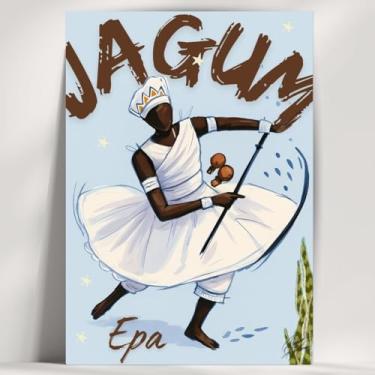 Imagem de Coleção de 62 quadros decorativos Giz - Umbanda e Candomblé - Decoração Orixá - Afro Brasileira - Escolha o seu Orixá! (Clássico, Jagum, 28x20cm)
