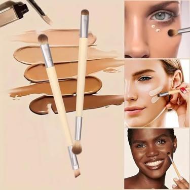 Imagem de Pacote com 2 pincéis de olhos dupla face, pincéis de maquiagem para sombras líquidas, creme e pó e delineador para o Dia das Mães BLC69-01