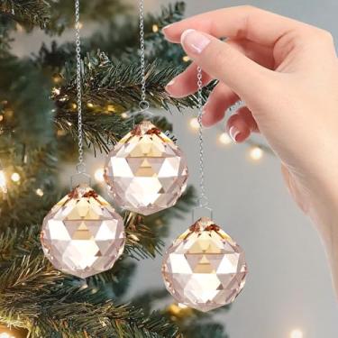 Imagem de Pacote com 3 bolas de cristais, prisma, criador de arco-íris, com corrente, luz de janela, apanhador de luz solar, decorativo, realce reflexivo