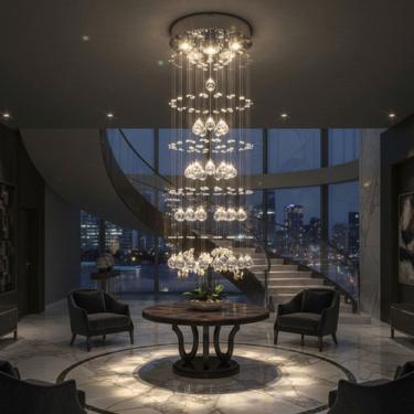 Imagem de Lustre Para Sala, Quarto, Hall, Sala De Jantar,em Cristal K9