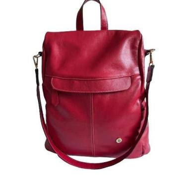 Imagem de Mochila Bolsa de Couro Legítimo Feminina Antifurto - Gaios Emporium