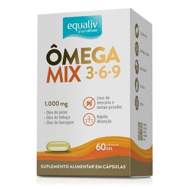 Imagem de Suplemento Alimentar Equaliv Ômega Mix 3-6-9 - 60 Cápsulas