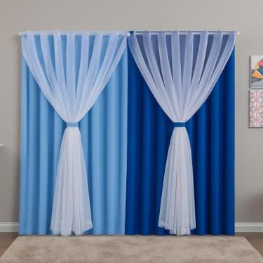 Imagem de Cortina 3,00x2,20 Forro com Voil Sala, Quarto, Escritório, Decoração -