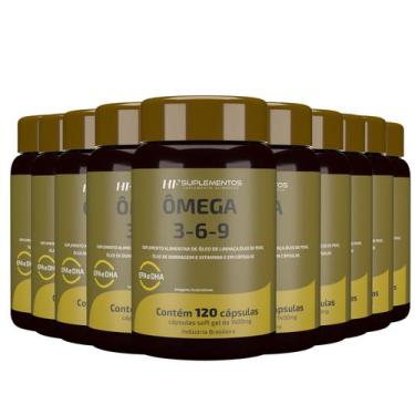 Imagem de 10x OMEGA 3 6 9 PEIXE BORRAGEM E LINHACA HF SUPLEMENTOS 120CAPS - HF S