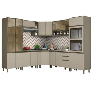 Imagem de Cozinha Completa De Canto 10 Peças Connect Duna-cristal Com Torre Quente 2 Fornos - Móveis Henn Duna-cristal