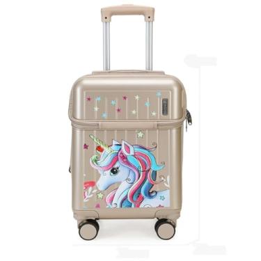 Imagem de Mala de Viagem Infantil com Rodas Duplas Padrão ANAC Bagagem de Mão c/suporte para garrafa e Copo (D)