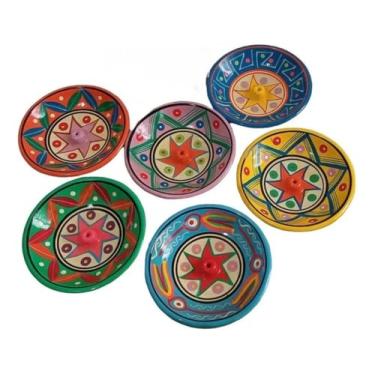 Imagem de Incensário Porta Incenso Cerâmica Peruana Coloridos 6un.