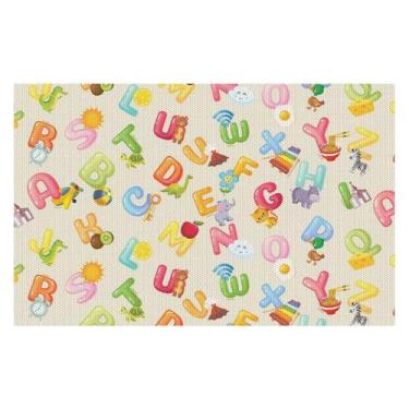 Imagem de Tapete Brisa Infantil 1,50m X 1,30m Kapazi Desenho:, Alfabeto