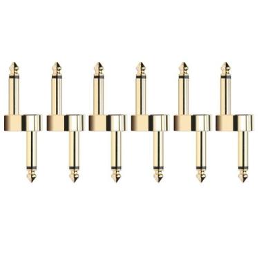 Imagem de Conectores de pedal de guitarra AZOR, pacote com 6, 6,35 mm, macho par