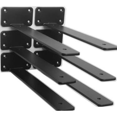 Imagem de Suporte de prateleira L MHMYDZ 10 cm Black Iron Rustic Industrial