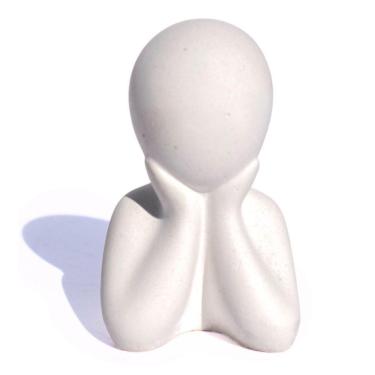 Imagem de Estátua Decorativa Família Filho(a) 6cm Em Cimento Artesanal Branco