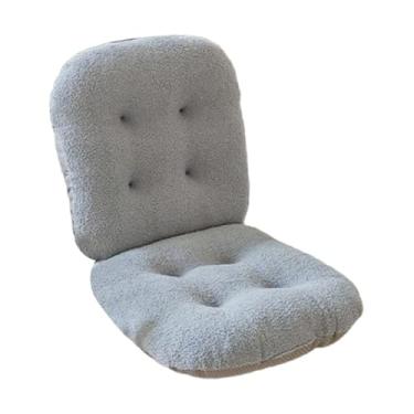 Imagem de Ioensy Almofada para cadeira de escritório Almofada para cadeira de escritório prática com amarras para encosto Suporte para costas para ficar sentado por, Azul Acinzentado