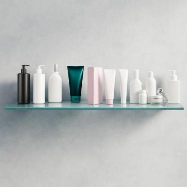 Imagem de Prateleira vidro 65 x 15 cm. Decorativa para cozinha/banheiro desegin 