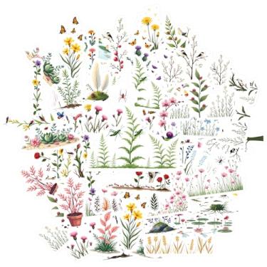 Imagem de 50 peças, natureza, plantas botânicas, adesivos engraçados, à prova d'água, graffiti vibrante, pacote de adesivos para telefone faça você mesmo, guitarra, notebook, mala, copo, celular, laptop