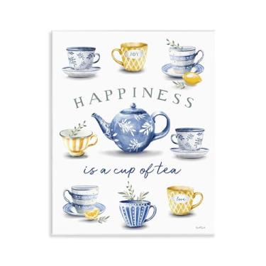 Imagem de Stupell Industries Happiness is a Cup of Tea Wall Plaque Art, design por Elizabeth Tyndall, 14 x 11