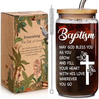 Imagem de Presente de batismo para afilhado de padrinhos - Presentes de batismo - Marcos exclusivos Presente de dedicação para afilhado da madrinha padrinho - versículo da Bíblia Blessed May God Bless You As