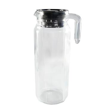 Imagem de Conjunto de Jarra de Vidro com Tampa e Talheres, 24,5 cm de Altura, 25 Peças, Jarra com Tampa de Aço Inox e ABS, 6 Conjuntos de Talheres