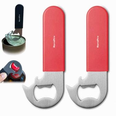 Imagem de Abridor de latas magnético 2 em 1, abridor de garrafa de cerveja, fácil de abrir qualquer lata de puxar para idosos, refrigerante, ração para animais de estimação, latas de gato, cerveja, aparelhos