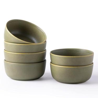 Imagem de AmorArc Conjunto de 6 tigelas de cereais de cerâmica de 737 g para lanches de sopa de cereais, tigelas de cozinha modernas para refeições, laváveis na lava-louças e no micro-ondas