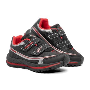 Imagem de Tênis Infantil em sintético com sola em borracha. Perfeito e resistente para o dia a dia agitado do seu pequeno! (Preto/Vermelho, BR, Criança de 4 a 8 anos, Numérico, 30)