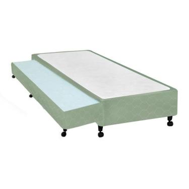 Imagem de Cama Box Base C/auxiliar Solteiro Poli Tecido Green (88x188x27) - Castor
