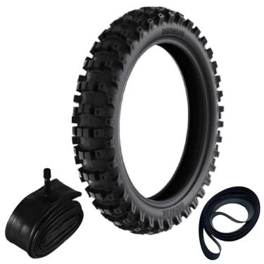 Imagem de Kit Pneu Trilha Crf230 Klx 300 100/100-18 59m Rs47 Rinaldi + Camara + Cinta