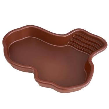 Imagem de Prato de água de réptil para banho, piscina de cobra e tartaruga de plástico, prato de alimentação irregular de lagartixa