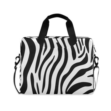 Imagem de Quteprint Bolsa para laptop Zebra Animal Print Skin de 15,6 polegadas para negócios, bolsa de computador resistente à água para notebook de 14 a 16 polegadas para homens e mulheres, mochila de