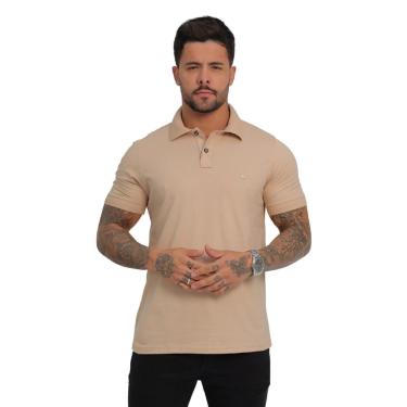 Imagem de Camisa Pólo Masculina Malha Diferenciada Algodão Slim Fit Casual-Masculino