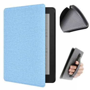 Imagem de Yzlvigrous Caixa de Textura de Pano para Kindle Paperwhite 7/6/5ª Geração 2015/2013/2012, Tampa Traseira de TPU Macia de 6 Polegadas com Sono Automático/alça e Alça de Mão, Modelo: DP75SDI/EY21