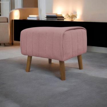 Imagem de Puff Decorativo Retangular Verso Bouclé Premium - Rose Buclê
