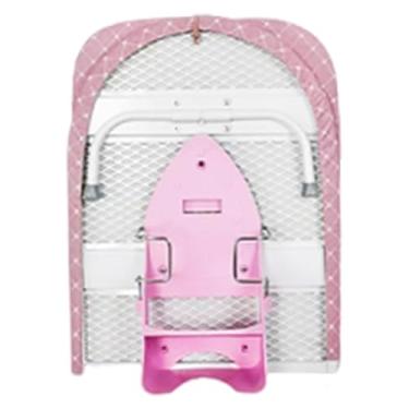 Imagem de SiaBiced Tábua de passar roupa dobrável, portátil, estável e, com suporte para ferro, tábua de passar roupa de mesa para viagens, dormitório, Rosa