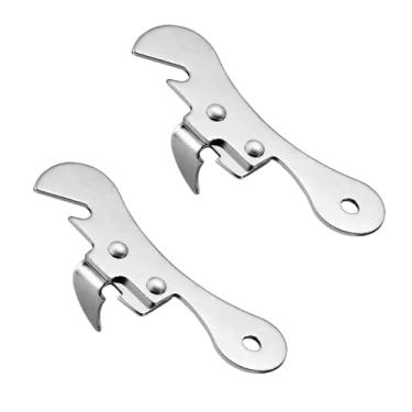 Imagem de 2 peças prata tamanho único abridor de lata de aço inoxidável abridor manual de lata acessórios de cozinha multifuncionais, abridores manuais de lata