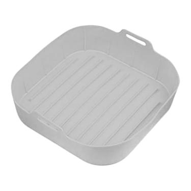 Imagem de Forros de silicone para fritadeira a ar, folhas de silicone com dreno 3D - inserções quadradas para cesta de fritadeira a ar - para forno, micro-ondas, pratos de pizza, bolo de legumes, batatas fritas
