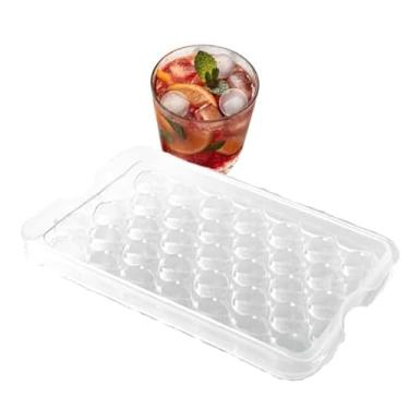 Imagem de Molde de bola de gelo redondo durável premium – Máquina de gelo empilhável de plástico para coquetéis e garrafas de água – Molde de gelo ideal para bebidas geladas perfeitamente legais!