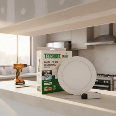 Imagem de Painel Plafon Led Embutir Redondo 18W 6500K Taschibra Estrut