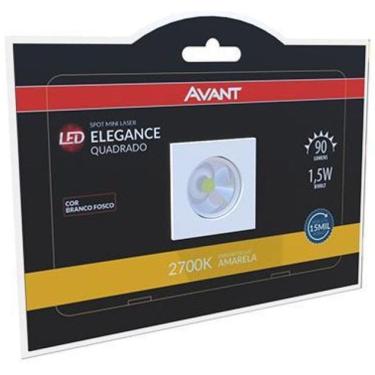 Imagem de Spot Mini Elegance Quadrado Branco Fosco 2700K 1,5W Avant