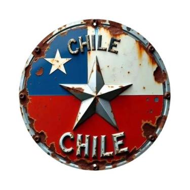 Imagem de Placa De Metal Redonda Vintage Com a Frase 'Tequila Servida Aqui' Para