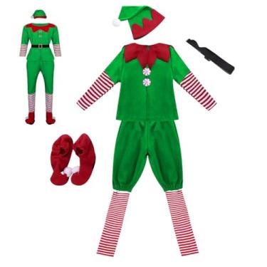 Imagem de Rrlihjgu Fantasia de para Crianças, Fantasia de Adultos,Traje festivo de fantasia de ajudante do Papai Noel | Roupas festivas de Natal, vestido de para cosplay de Natal