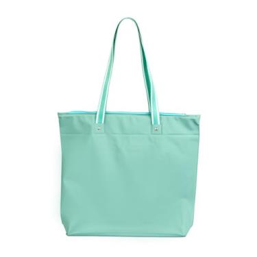 Imagem de Bolsa de Praia e Piscina Impermeável com Zíper e Bolso Interno, Azul Claro, Sacola Tote (Impermeável, Verde)