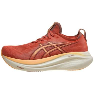 Imagem de ASICS Tênis feminino Gel-Nimbus 27, Argila rosa escuro/brilho laranja, 5 Wide