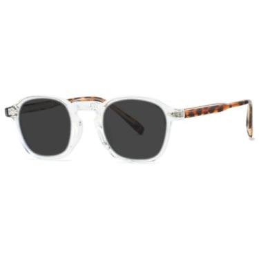 Imagem de JRLLFD Óculos de sol de armação pequena oval da moda para homens e mulheres, cinza, anti Uv400 (6)