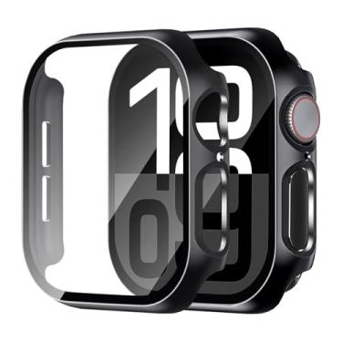 Imagem de idudu Capa rígida para Apple Watch Series 10 Series 11 [2025] Película protetora de 46 mm, vidro temperado integrado [sensível ao toque] Capa protetora fina para iWatch S10 S11 acessórios