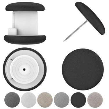 Imagem de Uzpomel Clipes de edredom clássicos de linho, fixadores de pino de dupla face de metal, conjunto de 6, várias cores disponíveis, sistema de prevenção de turno de edredom (preto)