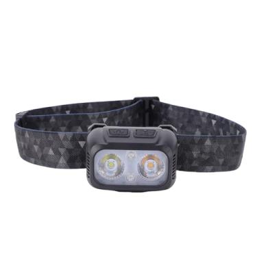 Imagem de Hyuduo Farol LED 800mAh Recarregável Bateria Com 4 Modos de Luz Carregamento USB C Controle de Detecção de Ondas Cabeça Ajustável de 45 Graus IPX4 à Prova D'água para Acampamento,