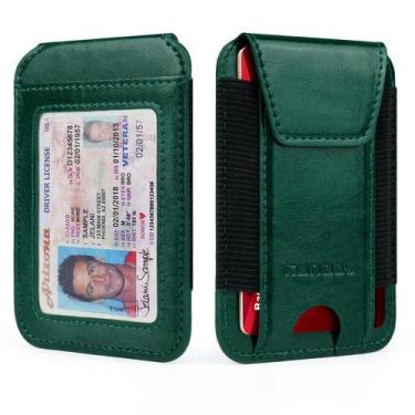 Imagem de Carteira masculina RUNBOX, couro com bloqueio de RFID, 8 cartões, jane