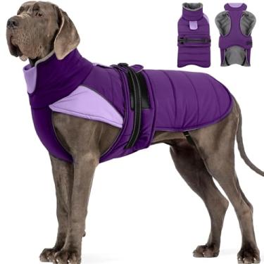 Imagem de MIGOHI Jaqueta térmica de lã grande para cães – casaco à prova de chuva para cães grandes, casaco de inverno grosso para cães, jaqueta de neve para cães à prova de vento para caça, acampamento, dias